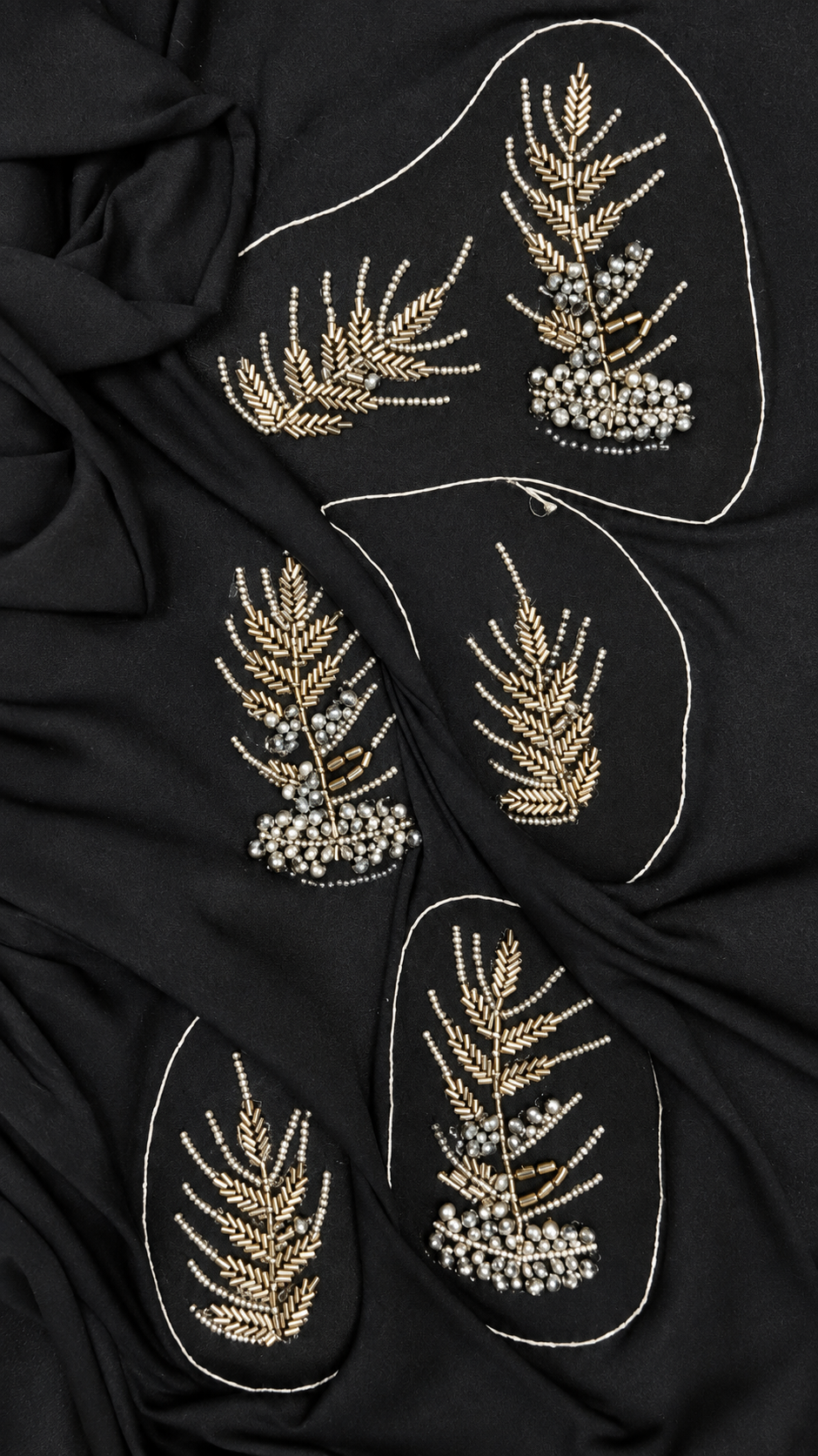 Black Feather Embellished Cotton T-Shirt | Premium Round Neck Raglan Sleeve Tee