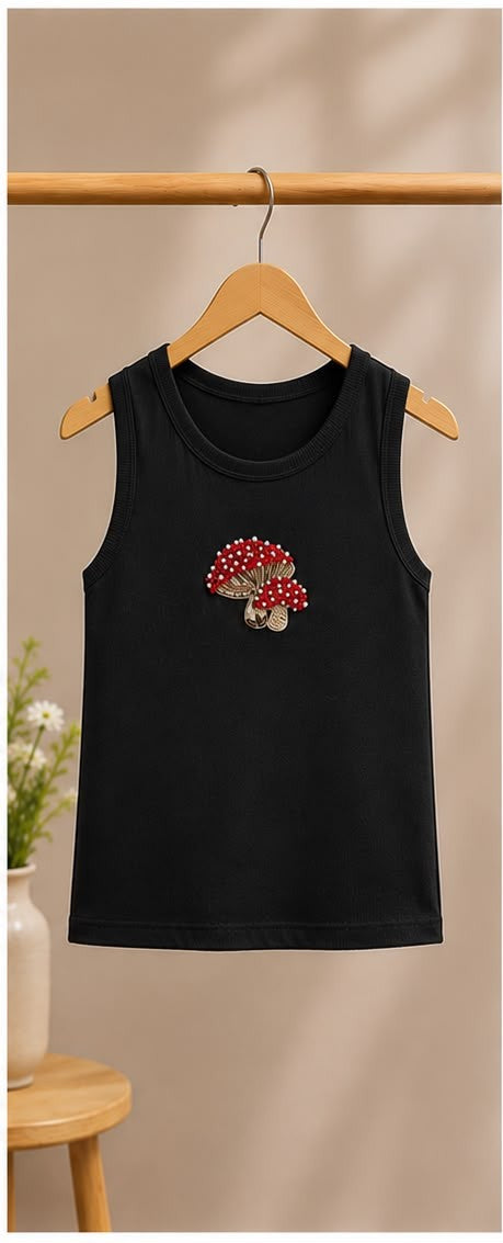 Black Mushroom Tank Top